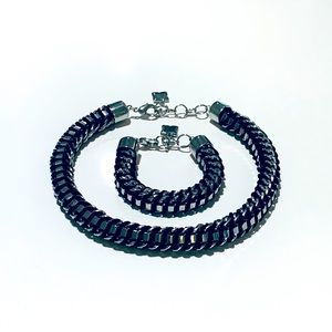 BCBG MAXAZRIA Box Chain Necklace & Bracelet Set